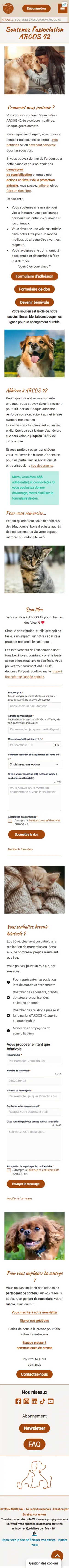 Visuel en version mobile du site Argos 42